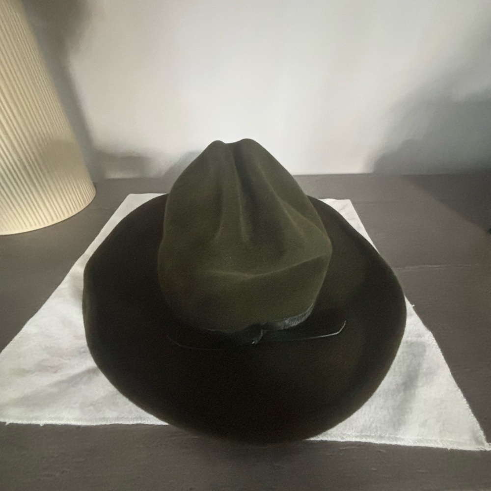Eric Javits Olive Green Fedora Hat